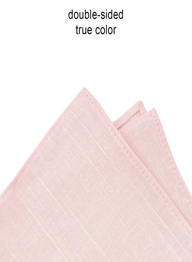BELLUNO Petal Pink Pocket Square for Men, Cotton and Linen Blend - Image 2